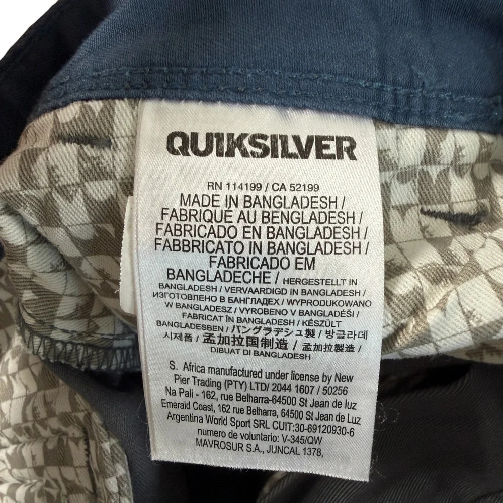 Quiksilver Everyday Chino Mens 32x32 Straight Fit Pants Gray Iron Gate Casual